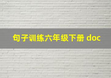 句子训练六年级下册 doc